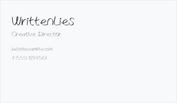 WrittenLies Business Card
