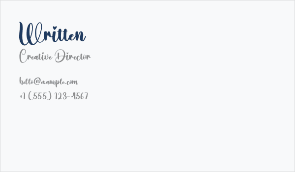 Written Business Card