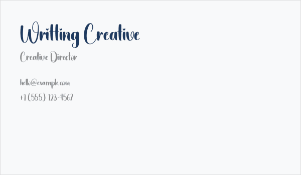 Writting Creative Business Card