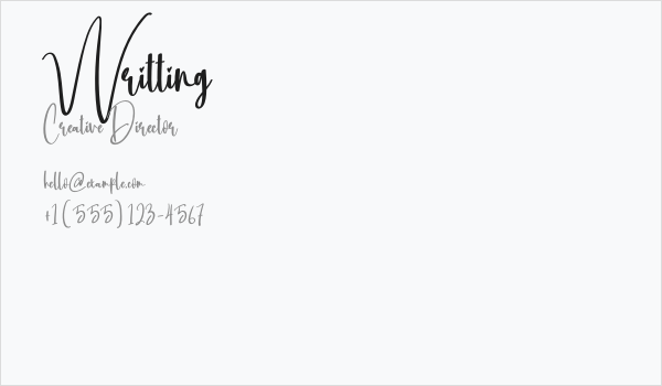 Writting Business Card