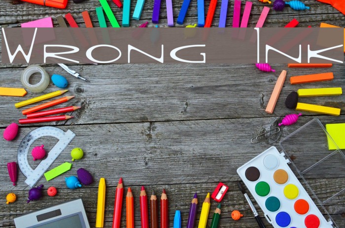 Wrong Ink Font examples