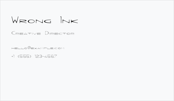 Wrong Ink Business Card