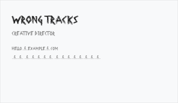 Wrong Tracks Business Card