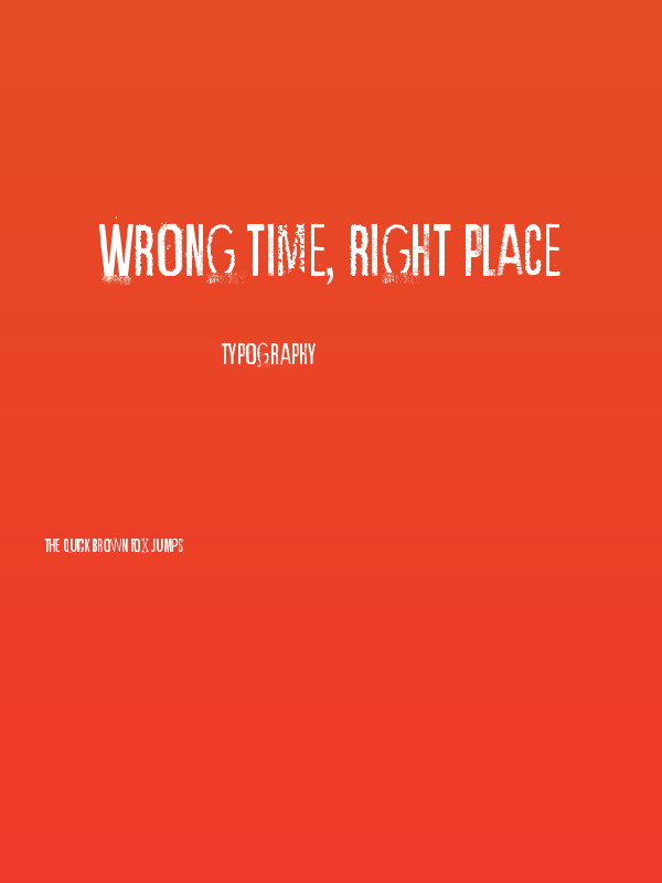 Wrong time, right place Poster