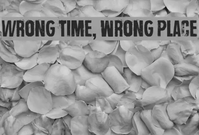 Wrong time, wrong place Fonte examples