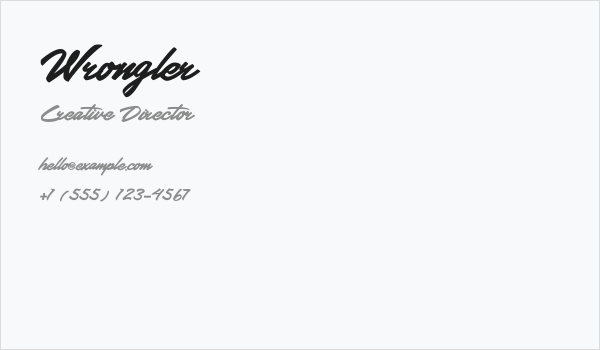 Wrongler Business Card