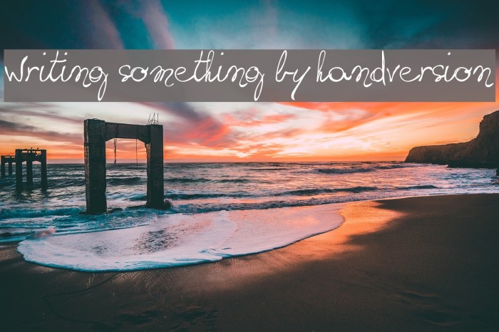 writing something by hand_FREE-version Font examples