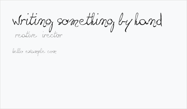 writing something by hand_FREE-version Business Card