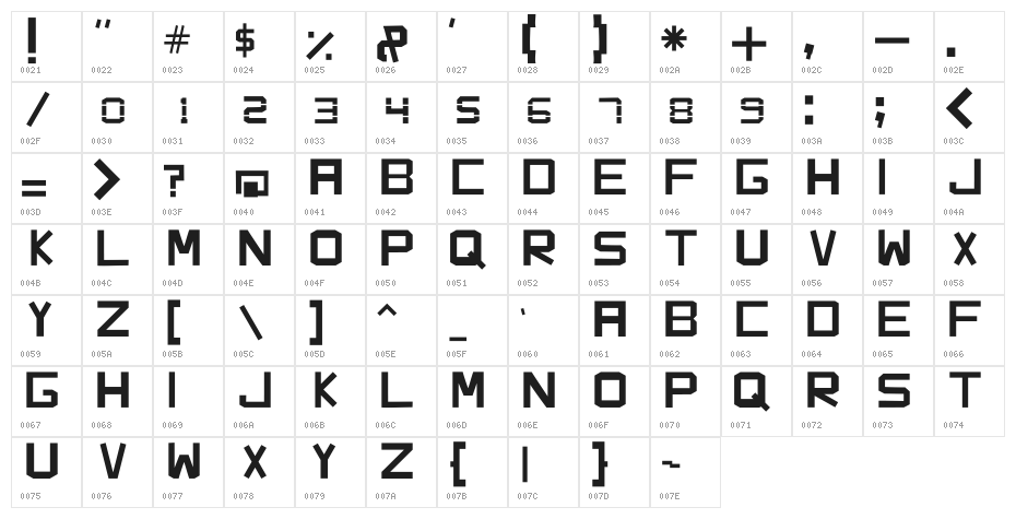 WS Paper Cut Character Map