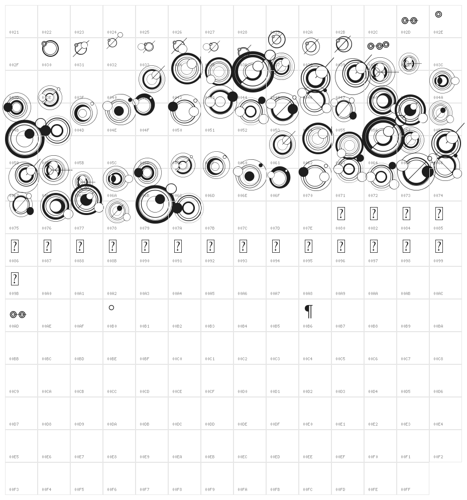 WS Simple Gallifreyan Character Map