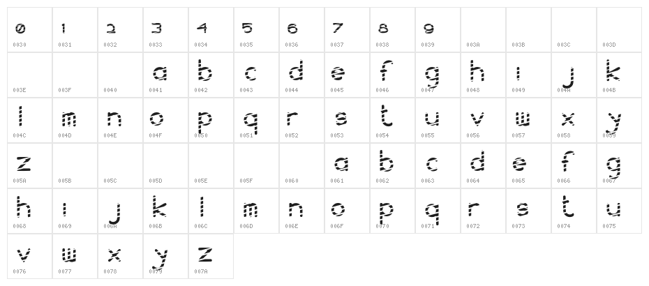 WS Stripe Character Map
