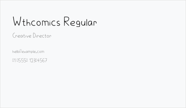 Wthcomics Regular Business Card