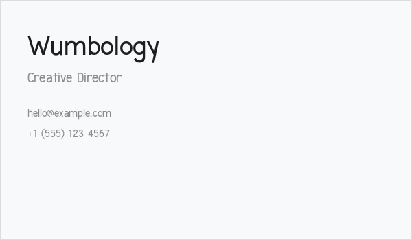 Wumbology Business Card