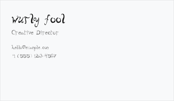 wurly fool Business Card