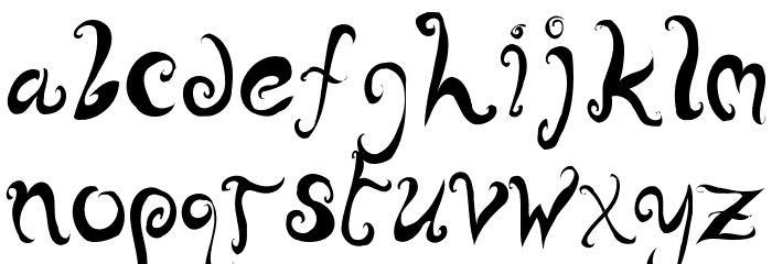 wurly fool Font LOWERCASE