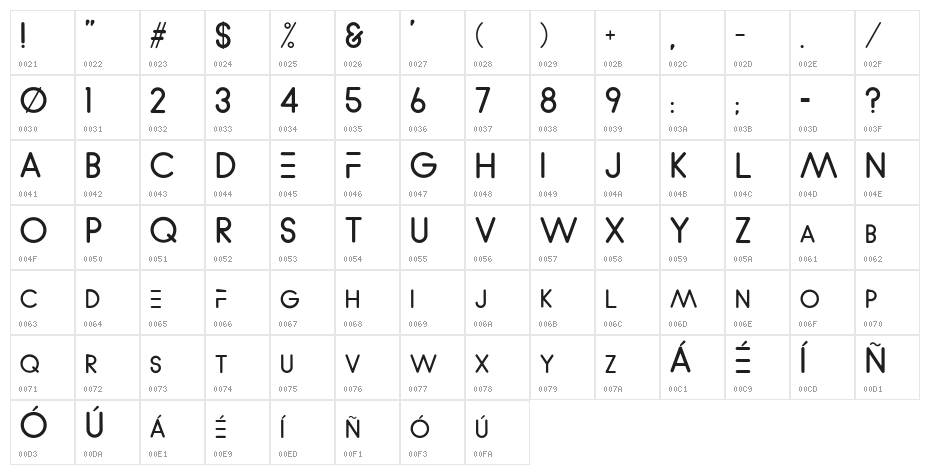 WVelez Logofont Character Map
