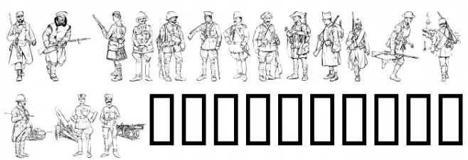 WW1  A फ़ॉन्ट लोअरकेस
