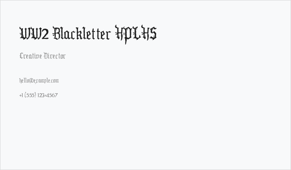 WW2 Blackletter HPLHS Business Card