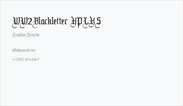 WW2Blackletter HPLHS Business Card