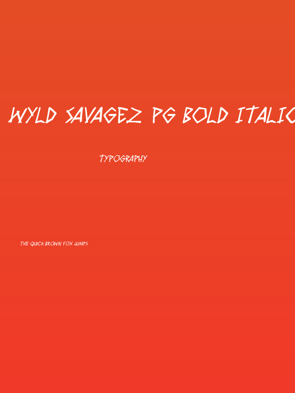 Wyld Savagez PG Bold Italic Poster