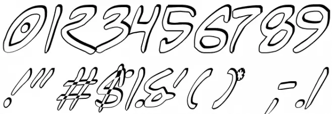 Wyld Stallyns Shadow Font OTHER CHARS