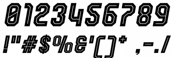 Wynford Oblique Line Font OTHER CHARS