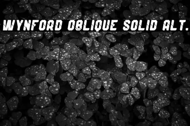 Wynford Oblique Solid Alt. Font examples