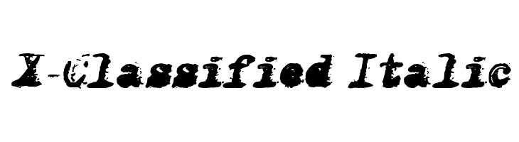 X-Classified Italic Font