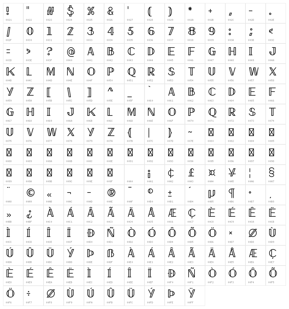 X Company Character Map