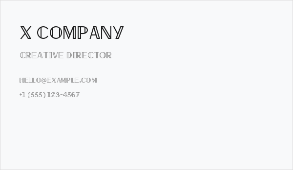 X Company Business Card