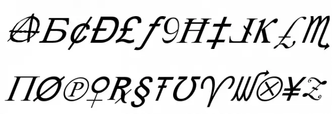 X-Cryption Italic Schriftart Groß