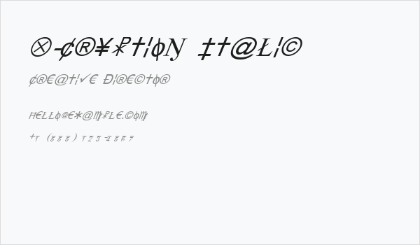 X-Cryption Italic Business Card