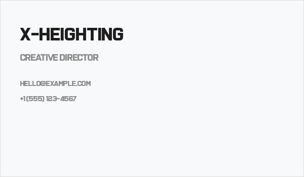 X-Heighting Business Card