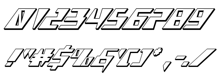 X-Racer 3D Italic Font OTHER CHARS