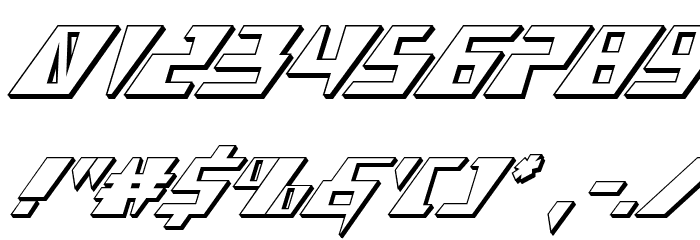 X-Racer 3D Italic Font OTHER CHARS