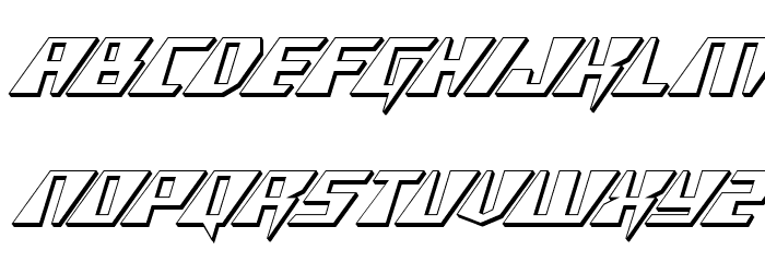 X-Racer 3D Italic Font LOWERCASE