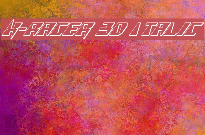 X-Racer 3D Italic Font examples