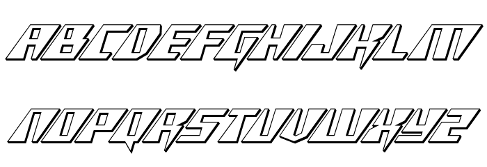 X-Racer 3D Italic Font LOWERCASE