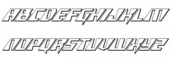 X-Racer 3D Italic خط أحرف صغيرة