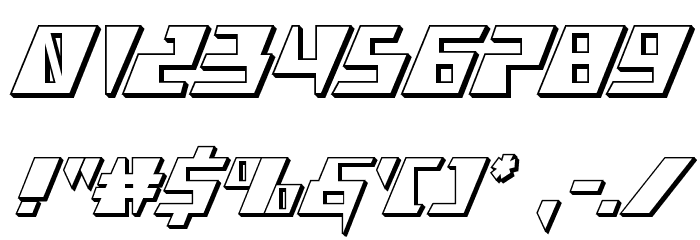 X-Racer 3D Regular Font OTHER CHARS