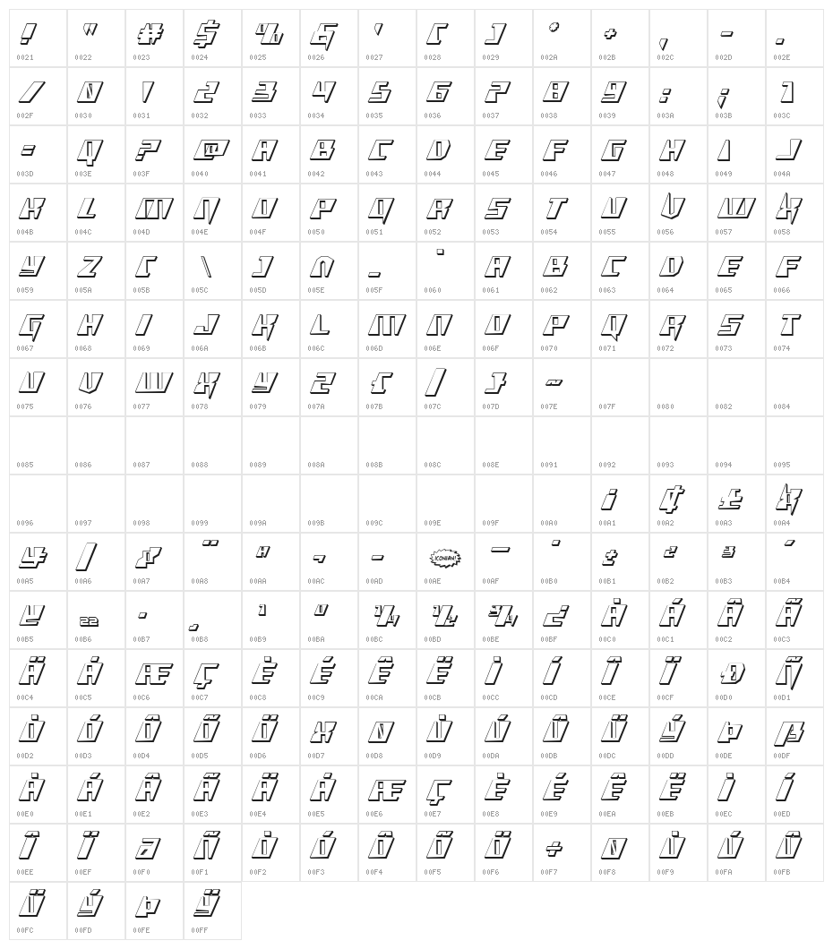 X-Racer 3D Regular Character Map
