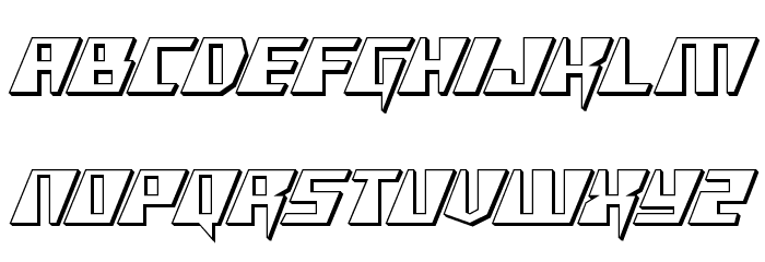 X-Racer 3D Regular Font LOWERCASE