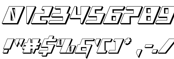 X-Racer 3D Font OTHER CHARS