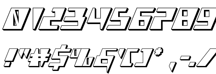 X-Racer 3D Font OTHER CHARS