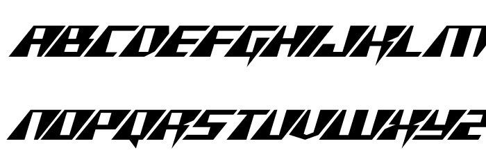 X-Racer Expanded Italic Schriftart Kleinbuchstaben