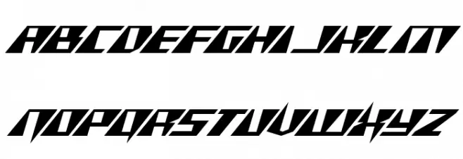 X-Racer Expanded Italic Font UPPERCASE