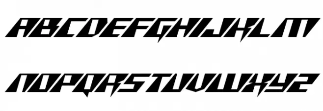 X-Racer Expanded Italic Font LOWERCASE