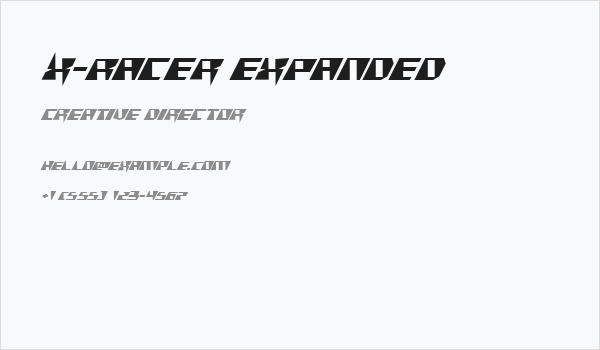 X-Racer Expanded Business Card