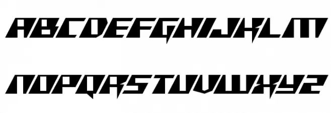 X-Racer Expanded Schriftart Kleinbuchstaben