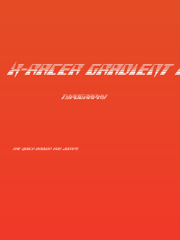 X-Racer Gradient Italic Poster
